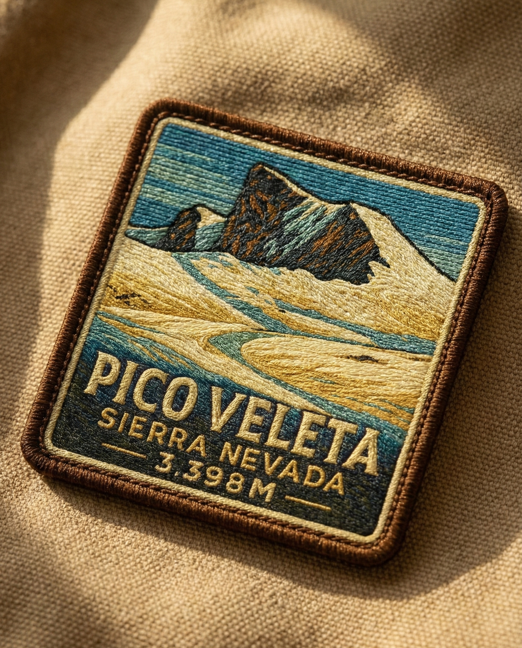 Parche bordado “Pico Veleta – 3.398 m” | Sierra Nevada, el guardián del sur
