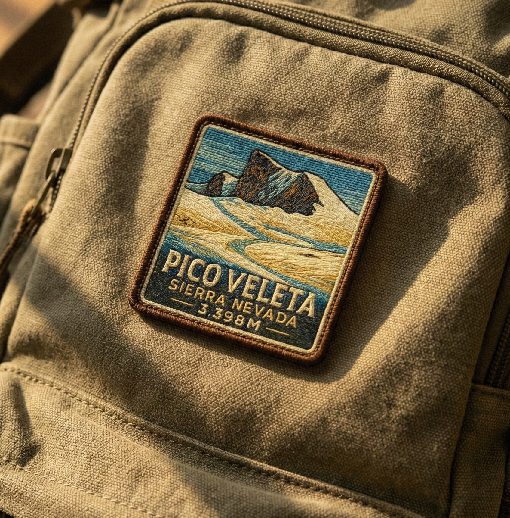 Parche bordado “Pico Veleta – 3.398 m” | Sierra Nevada, el guardián del sur